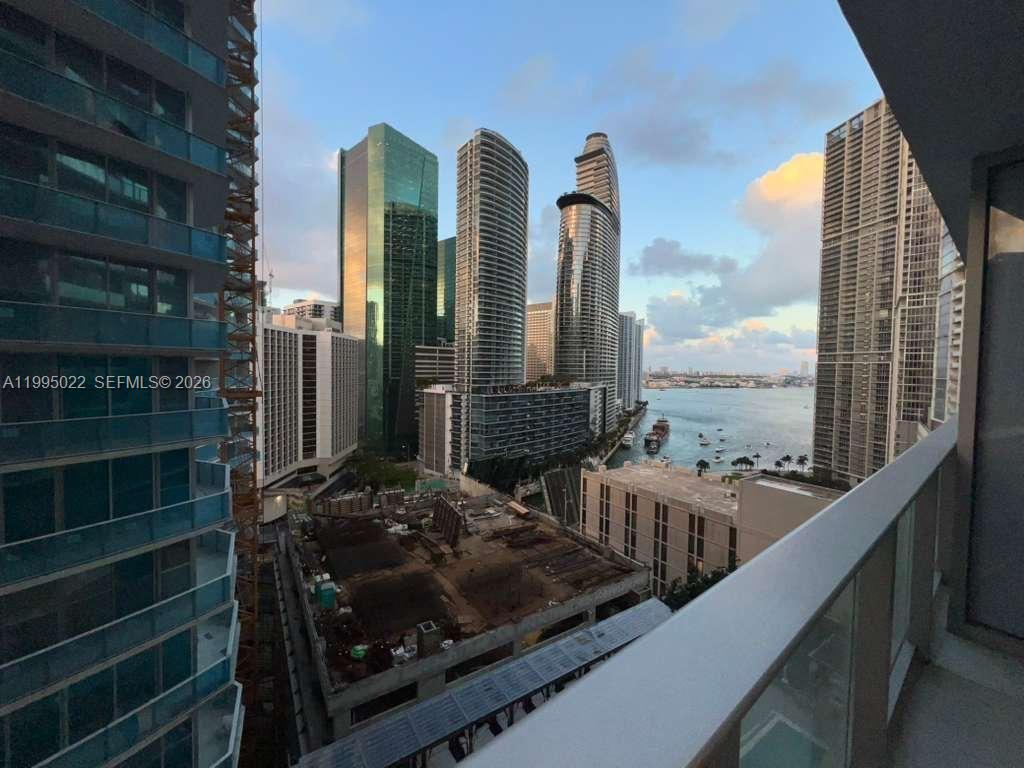 a city view from a balcony