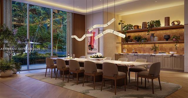 77 Southeast 5th, Unit 2004 Miami, FL 32311 - Photo 23 of 32 a view of a dining room with furniture window and outdoor kitchen