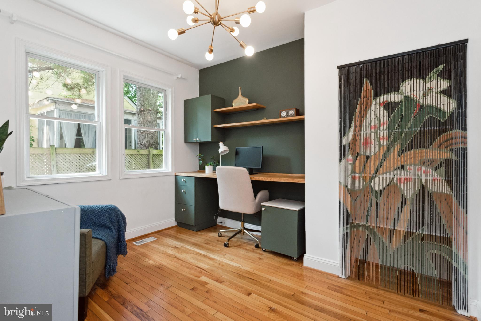 827 Cedarcroft Road Baltimore, MD 21212 - Photo 12 of 29 Main level bedroom set up as an office w/ built in
