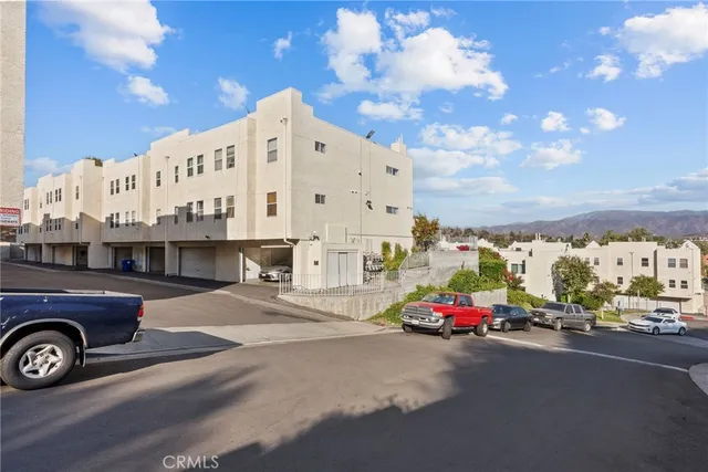 a car parked in front of a building