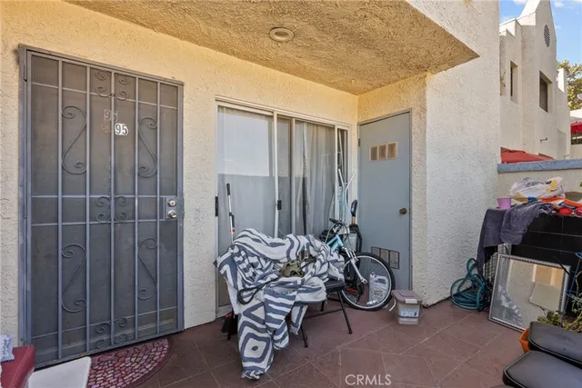 a view of front door with furniture