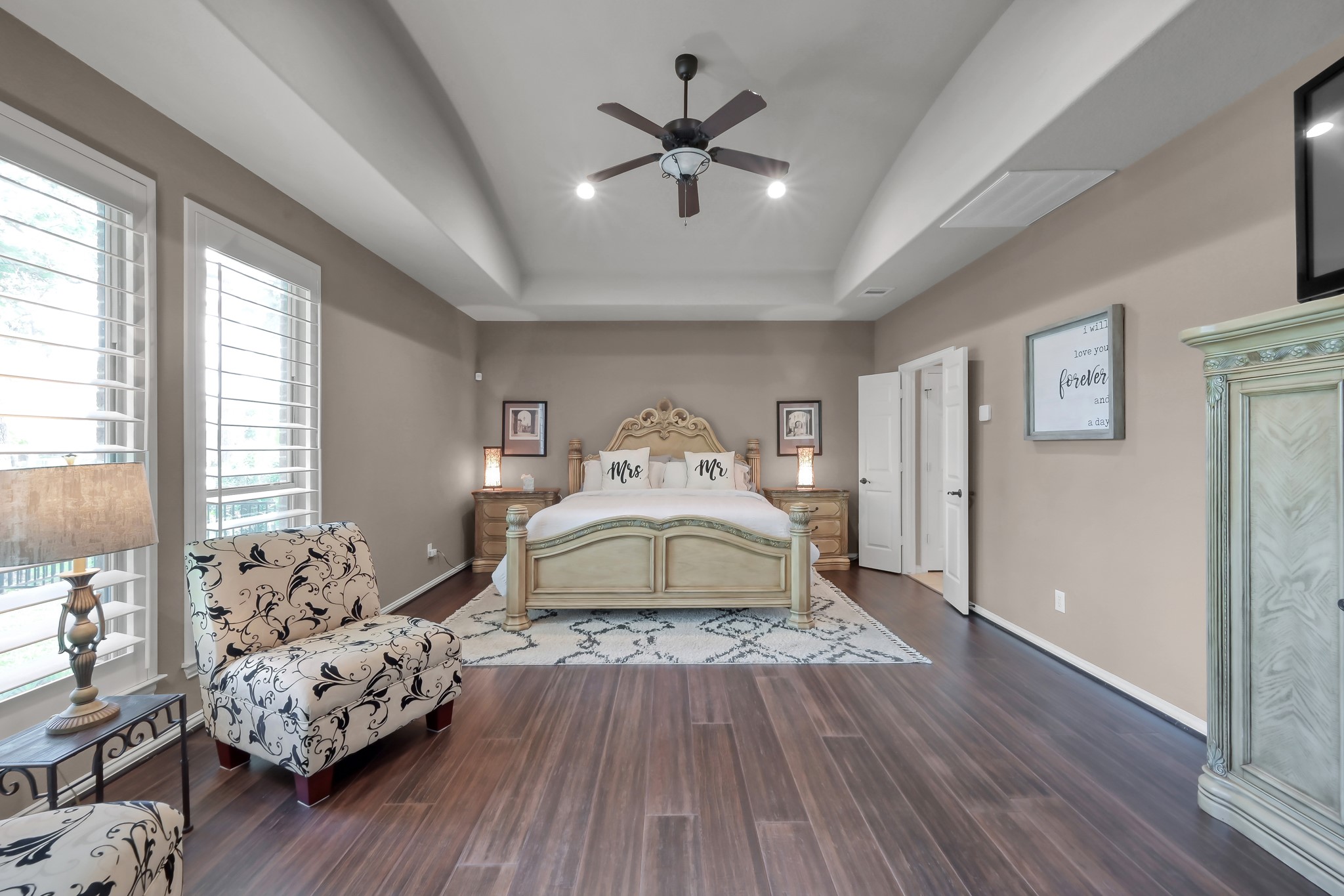 2406 Randal Point Court Spring, TX 77388 - Photo 20 of 45 Large primary bedroom with room for a sitting area to view the lake.