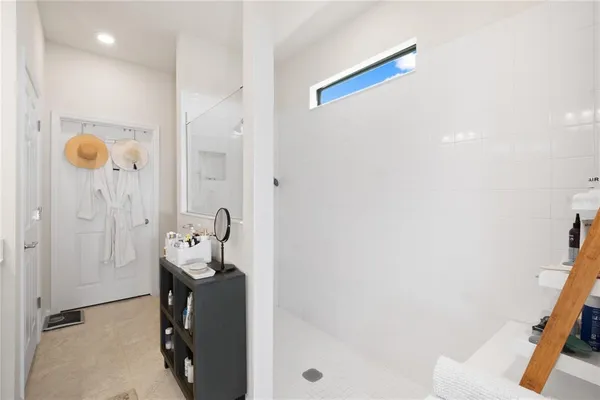 a bathroom with a shower