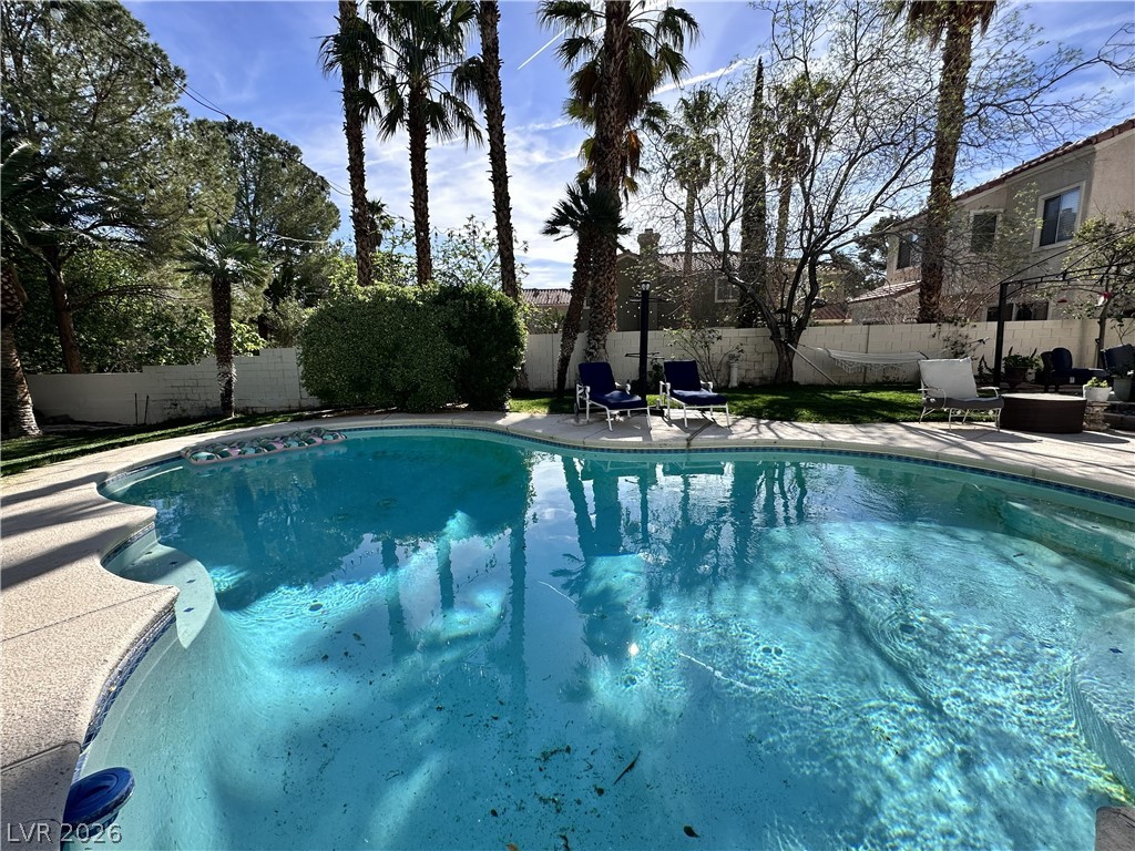 9724 Trail Rider Drive Las Vegas, NV 89117 - Photo 2 of 52 View of swimming pool featuring a fenced backyard and patio surround