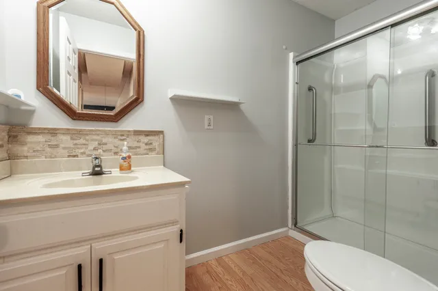 a bathroom with a shower