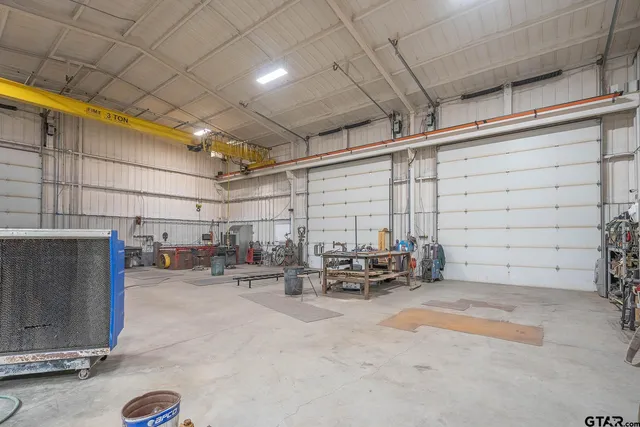 a view of parking garage with parked