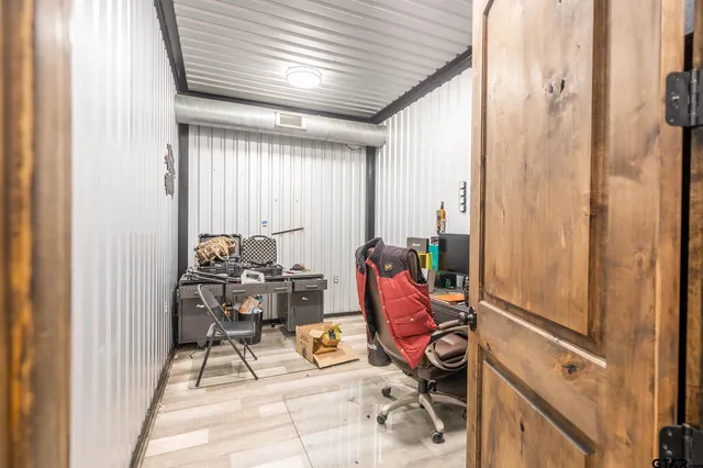 a room with musical instruments