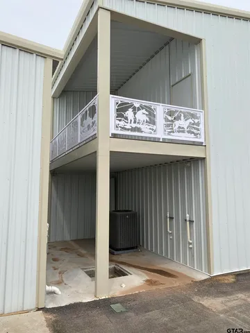 a view of a wooden door