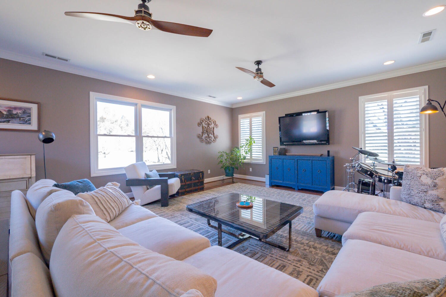 5125 Old Harding Road Franklin, TN 37064 - Photo 21 of 50 a living room with furniture a window and a flat screen tv