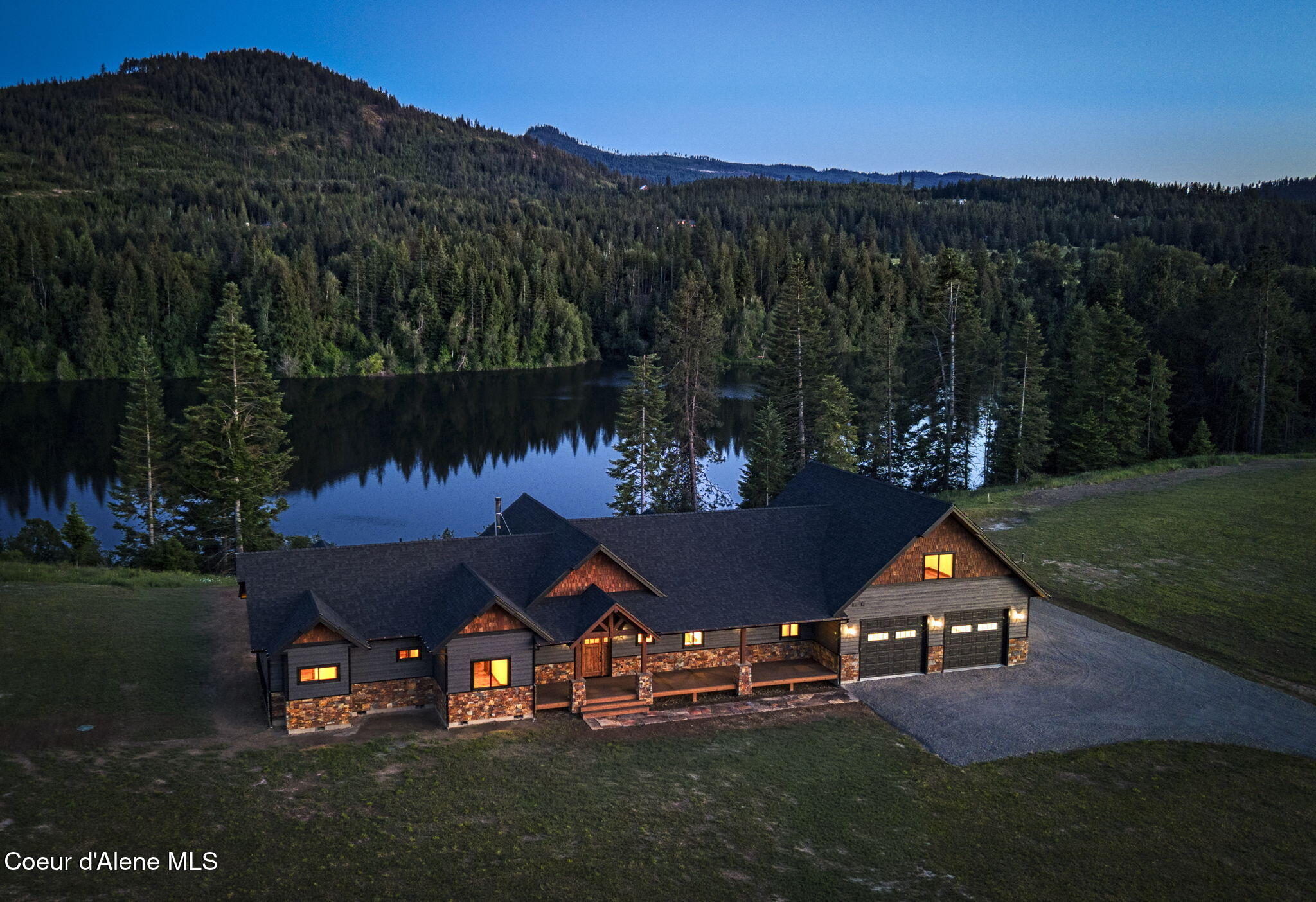 4450 Dufort Road Sagle, ID 83860 - Photo 3 of 81 Front Exterior Twilight