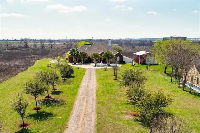 a view of a lake with houses