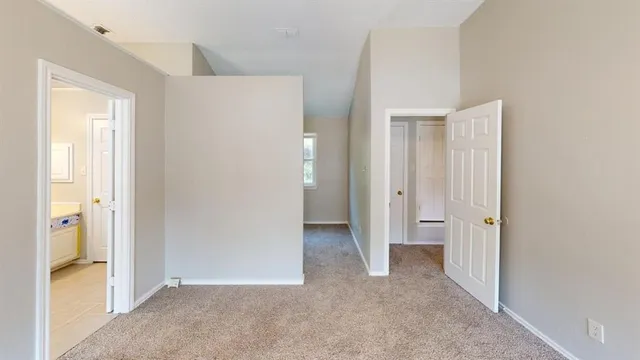 an empty room with windows