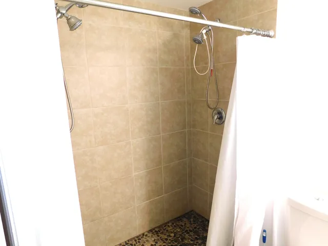 a bathroom with a shower