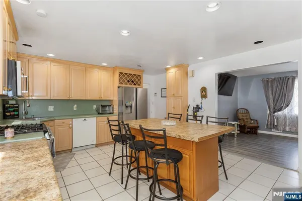 a view of a dining room kitchen and a sink