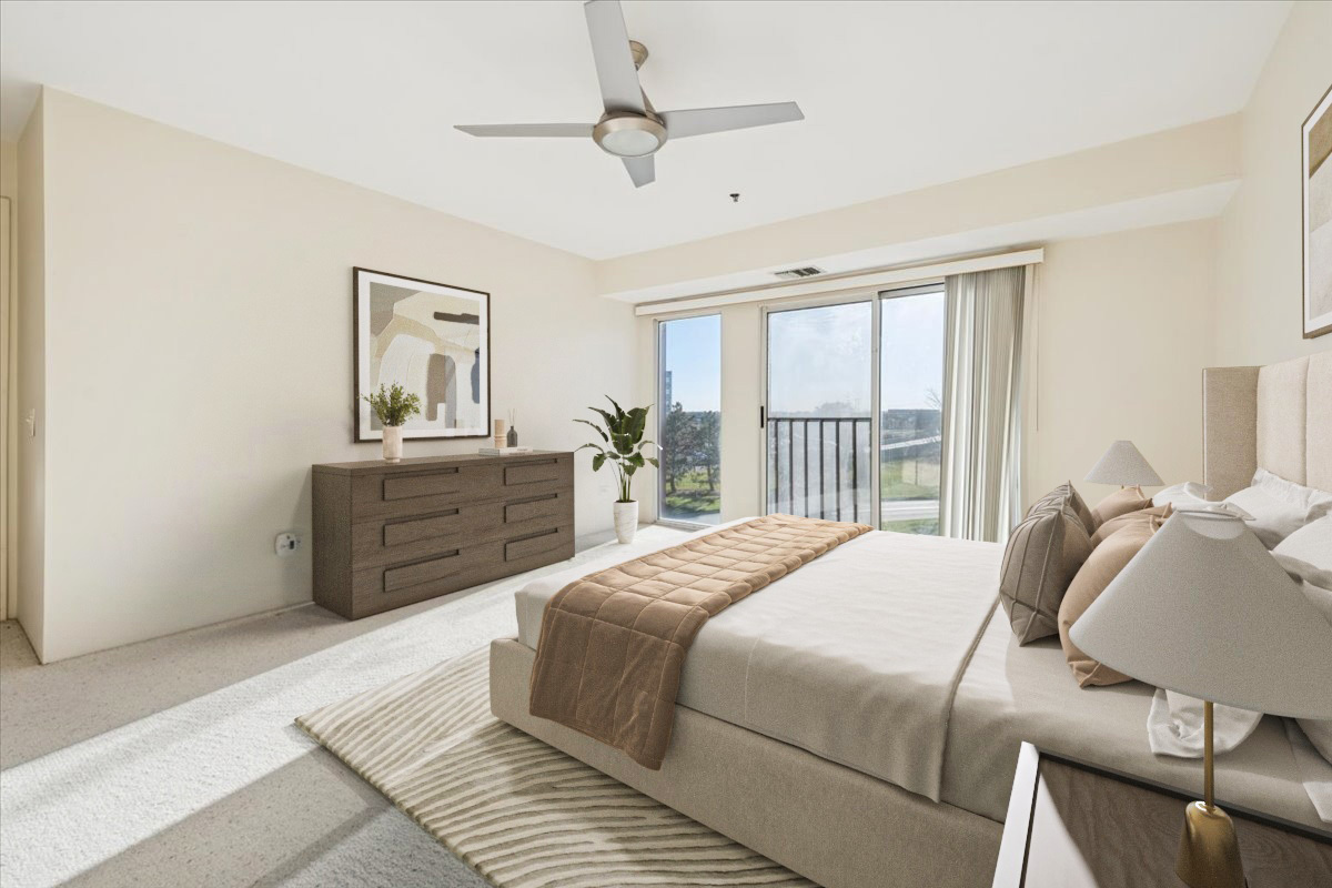 351 Kelburn Road, Unit 312 Deerfield, IL 60015 - Photo 13 of 33 a bedroom with a large bed and a window