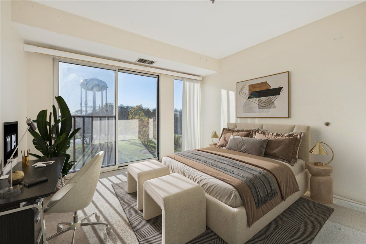 351 Kelburn Road, Unit 312 Deerfield, IL 60015 - Photo 19 of 33 a bedroom with a bed and a large window