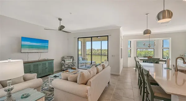 a living room with furniture