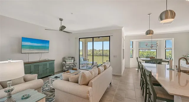 a living room with furniture