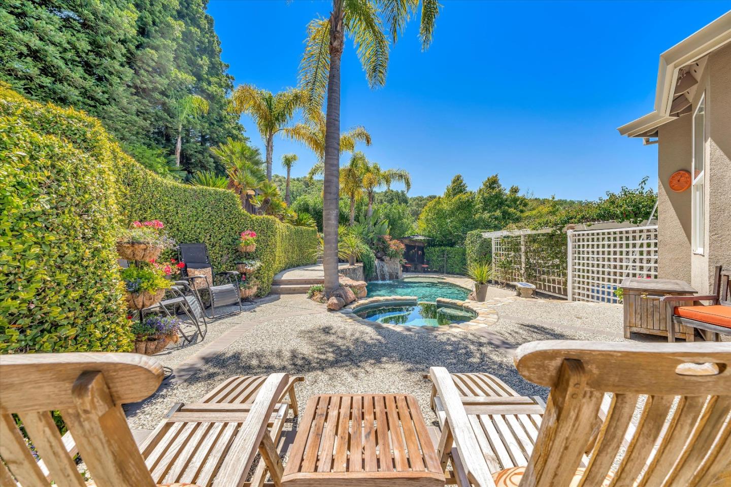2380 Sunflower Circle Gilroy, CA 95020 - Photo 34 of 43 a view of a patio with table and chairs and potted plants