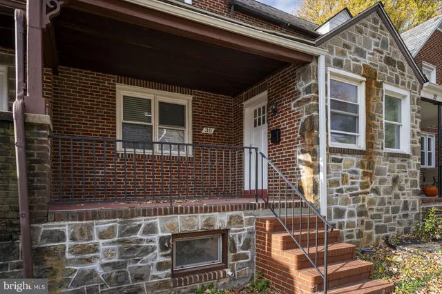a view of front door of house