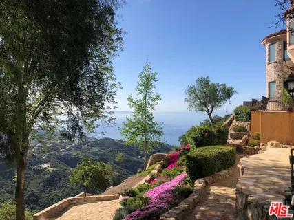 an aerial view of houses covered in trees