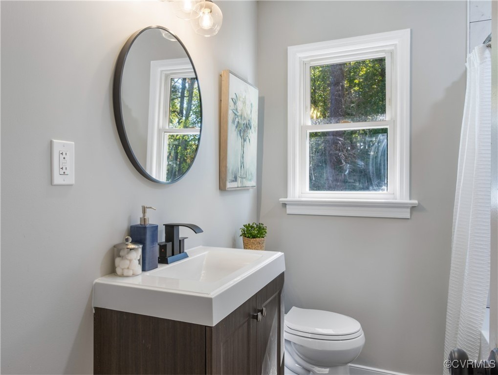 12079 Sunset Drive Ashland, VA 23005 - Photo 20 of 27 a bathroom with a toilet a sink and a mirror