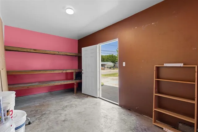 a view of a backyard with a garden