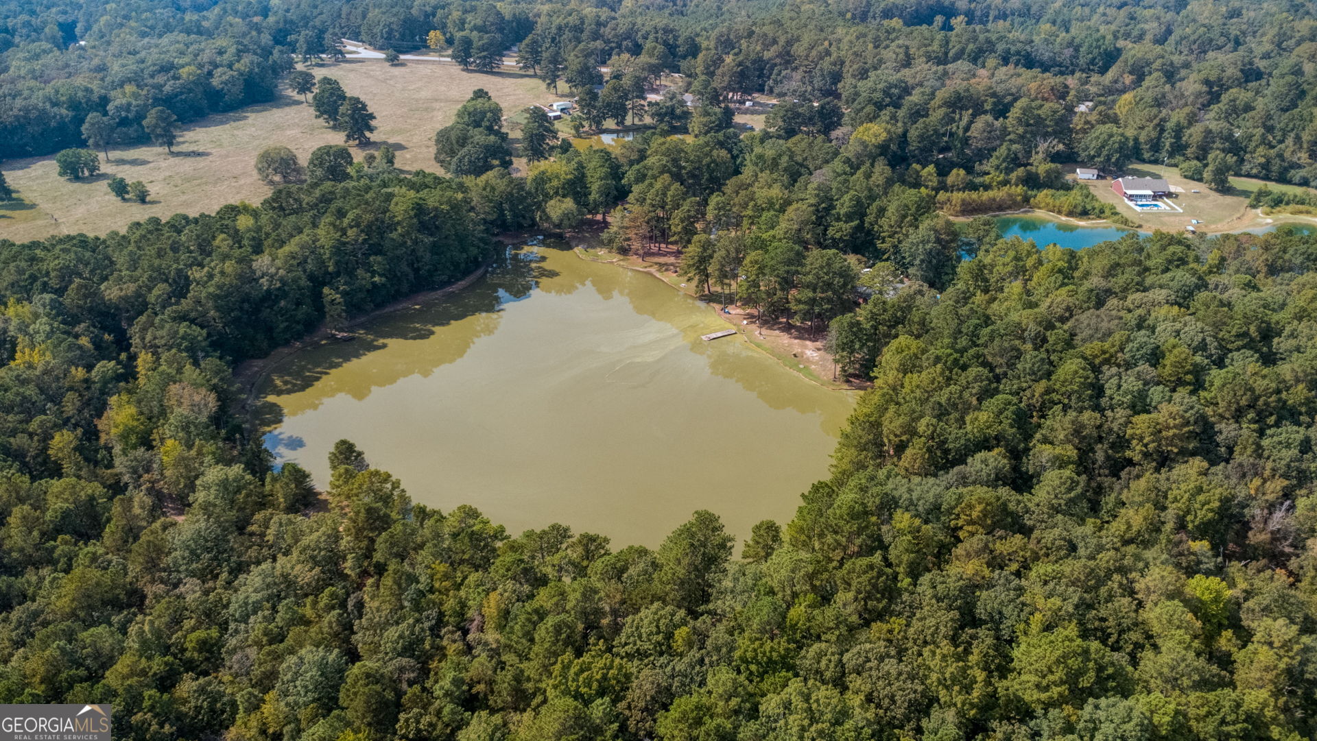 994 Highway 315 Fortson, GA 31808 - Photo 42 of 46 an aerial view of residential house with outdoor space and trees around