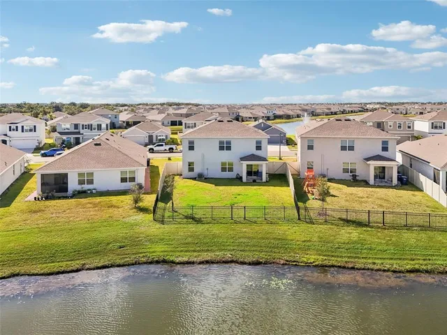 a view of a lake with houses