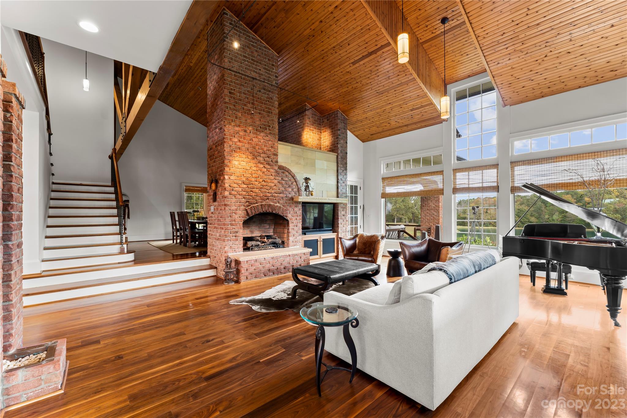 13500 Cabarrus Station Road Midland, NC 28107 - Photo 16 of 48 a living room with fireplace furniture and a large window