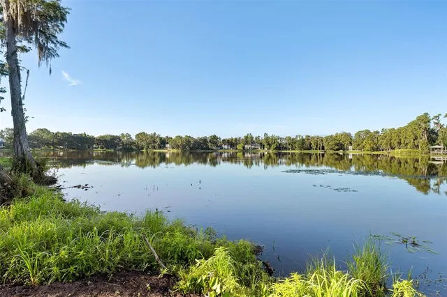 a view of lake and mountain