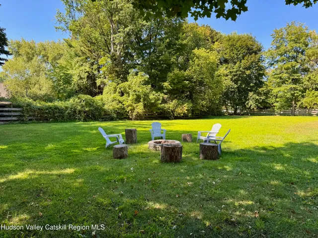 a view of an outdoor sitting area with golf course