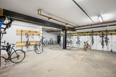 a view of gallery with door