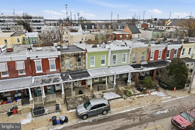a front view of a building with street view