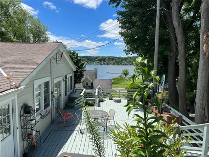 a view of balcony with patio