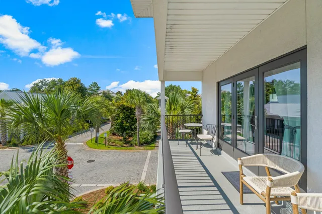 a view of a city from a balcony