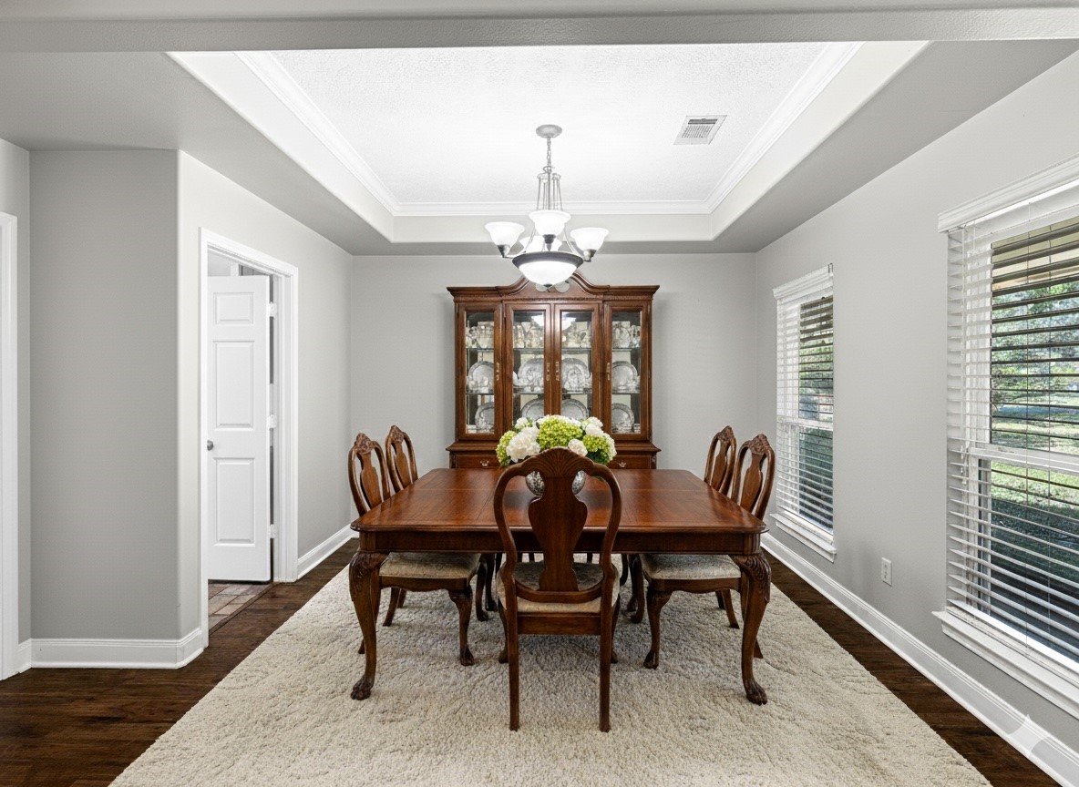 32601 Rogers Road Fulshear, TX 77441 - Photo 10 of 50 There's plenty of space to host dinner parties or holidays in this beautiful formal dining room. You're family and friends won't want to leave! Virtually staged.