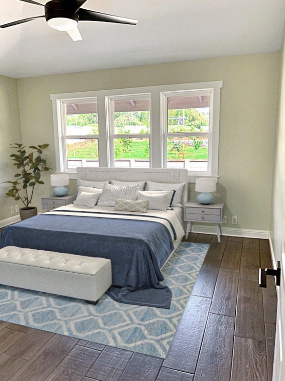66-1515 Kawaihae Road Kamuela, HI 96743 - Photo 11 of 20 a spacious bedroom with a bed and wooden floor