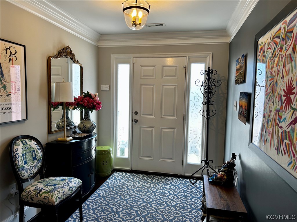 13460 Ridgemoor Lane Midlothian, VA 23114 - Photo 8 of 49 Entryway with crown molding