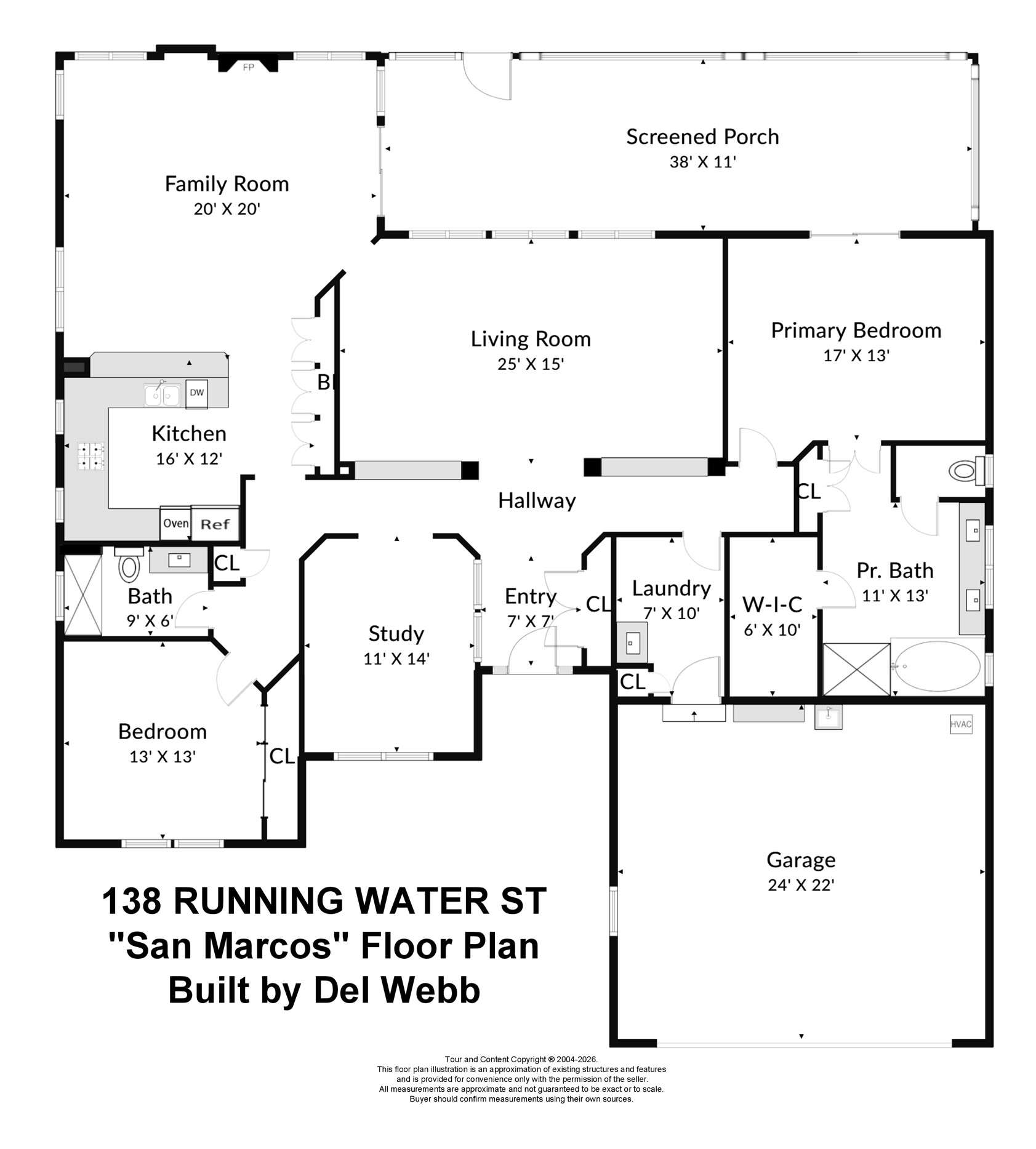 138 Running Water Street Georgetown, TX 78633 - Photo 36 of 36 138 Running Water ST "San Marcos" Floor Plan, built by Del Webb.