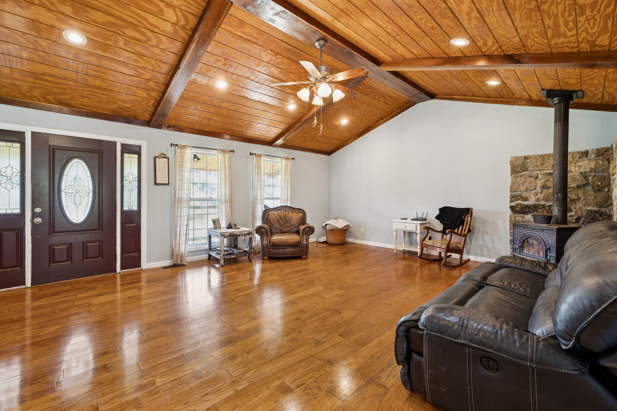 284 Duck Branch Road Fayetteville, TN 37334 - Photo 17 of 47 a living room with furniture a ceiling fan and a rug