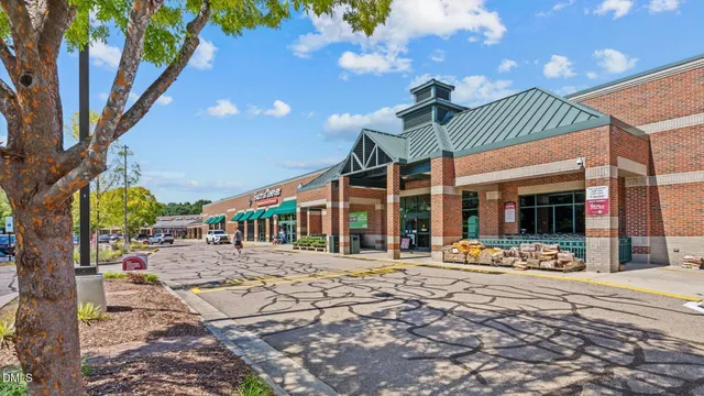 a front view of a building with street view