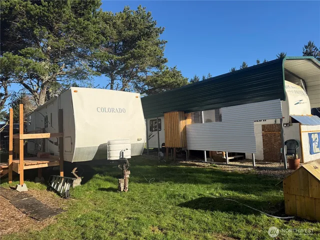 an aerial view of a house