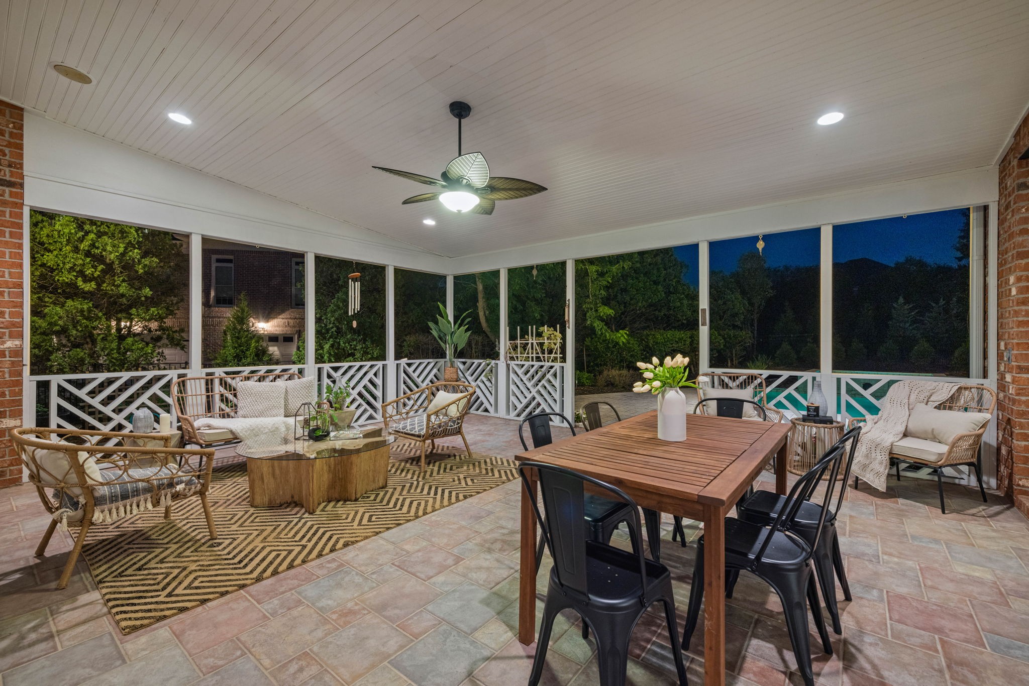 701 Sinclair Circle Brentwood, TN 37027 - Photo 58 of 70 a view of a dining room with furniture large windows and garden