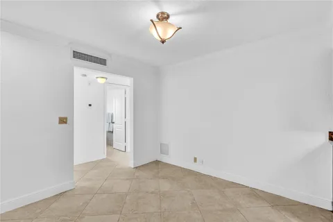 a view of a room with a window