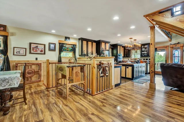 a living room with furniture