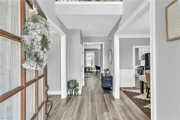 a view of a livingroom with furniture and window