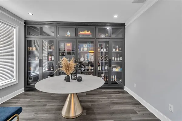 a close view of dining table