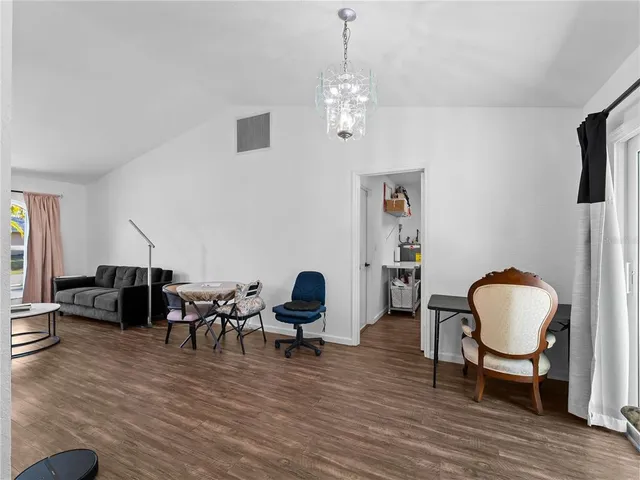 a view of a livingroom and dining room