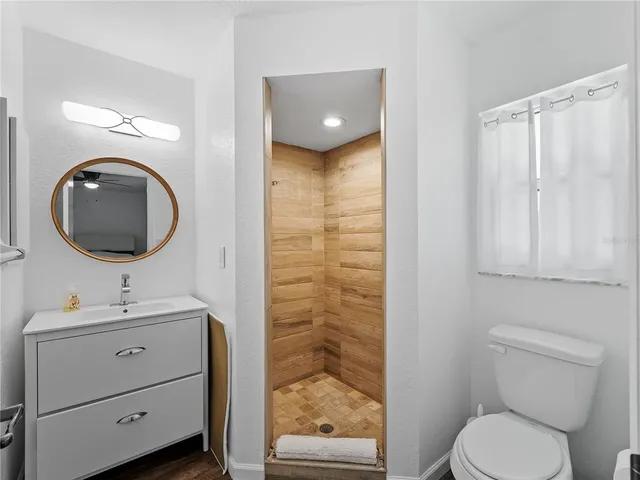 a bathroom with a toilet a sink and a mirror